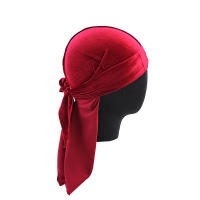 Nuevos Durags De Veludo Unisex Tapete Turban Breathable Sombrero Largo Pirata Cabeza Hip Hop Bandana Para Hombres Y Mujeres - details 13