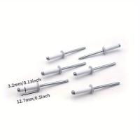 50pcs Clavos De Alta Resistencia Blancos Acero Y Aluminio Cabeza Redonda Hueca Para Decoración Del Hogar Y Metalworking - details 3