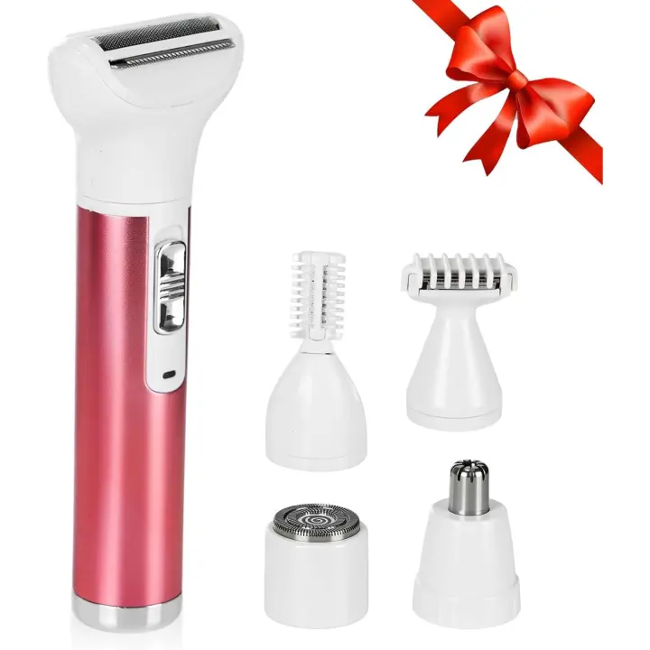 Depiladora facial para mujeres - Dispositivo de depilación 5 en 1 - Depilación facial para mujeres - Depiladora facial - Dispositivo de depilación - 5 accesorios para cejas - Nariz y cuerpo - 1