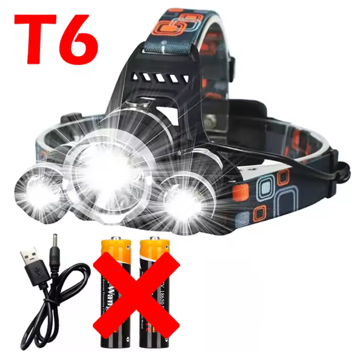 Lámpara Frontal LED De Alta Luminosidad Recargable DC Impermeable Para Camping Pesca Ciclismo Nocturno Con Luz De Seguridad Trasera - 1
