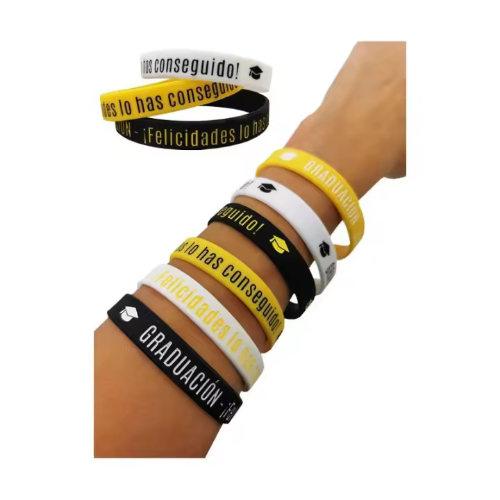 Lote 20 Pulseras Silicona Graduación Unisex - Regalos Detalles Baratos para Graduaciones Fiestas Graduación Niños Niñas - 1