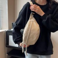 Bolsa De Cintura Para Mujer En Lona Estilo Coreano Con Cierre De Cremallera Bolso De Hombro Y Pecho Deportivo Y Casual - details 2