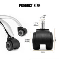 NAIERDI 5PCS Rodillos De Silla Universales Silenciadores Ruedas De Goma Suave Para Sillas De Oficina Reemplazo De Rodazas Seguras Para Muebles - details 2