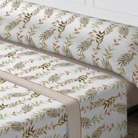 Juego de Sábanas 3 Piezas con Diseño Tropical de Hojas Exóticas - Estampado Botánico Relajante | Incluye Sábana Ajustable Elástica, Colcha Fresca + Funda de Almohada  | Tallas 90cm (Individual), 105cm (Matrimonio), 135cm (Queen), 150cm (King), 180cm (Supe - details 1