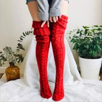 Calcetines Largos Casuales Para Mujer De Algodón Suave Impresión Sólida Thicker High Floor Socks Medias Hasta La Rodilla Para Otoño E Invierno - details 0