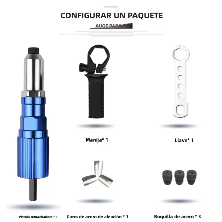 Pistola De Remache Eléctrica Sin Cable 2.4mm-4.8mm Con Adaptador De Taladro Herramienta De Remache Para Hogar DIY - 1