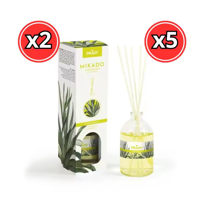 AMBIENTADOR MIKADO AROMAS DE HOGAR PRADY - FRASCO CRISTAL 100ML - VARITAS DIFUSORAS - 1