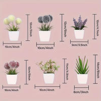 1SET De 6PC Mini Plantas Artificiales Bonsái Para Decoración De Hogar Oficina Restaurante Tienda Escritorio Estante - details 7