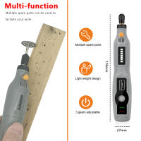 Taladro Mini Grindera Recargable DONUMEH Con Batería Removible 3 Velocidades Ajustables Herramienta Rotativa Dremel Engraver Para DIY En Casa - details 0