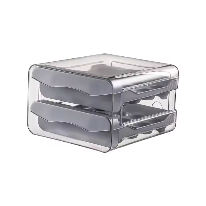 Caja De Almacenamiento De Huevos Para Nevera Con Dos Capas Caja Retráctil De Gran Capacidad Con 32 Compartimentos Estilo Japonés - 1
