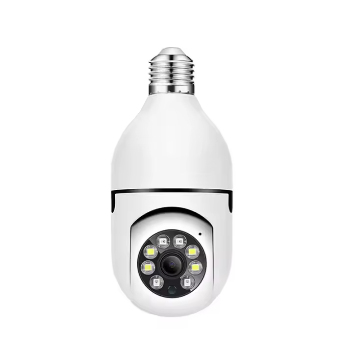 Cámara de vigilancia con bombilla 5G, visión nocturna a todo Color, seguimiento humano automático, Zoom, Monitor de seguridad interior, cámara Wifi - 1