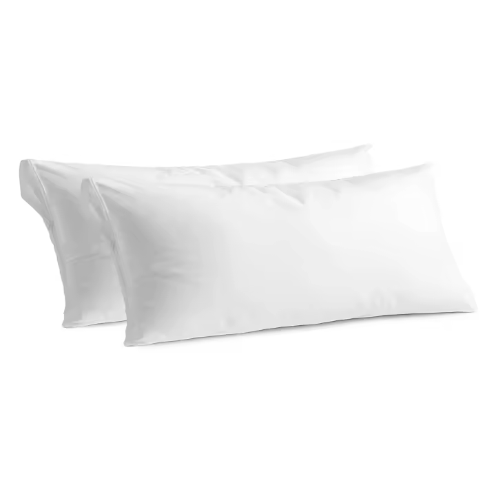 Juego de 2 Fundas Almohada Protector con cremallera - Funda Almohada todos las medidas , Poliéster Transpirable y Suave, Protector de almohada con cremallera - 1