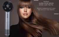 Secador de Pelo Profesional Super Hair Dryer IONIC pantalla LED táctil Diseño Innovador de Ultima generación Sin Aspas, Con Seis Accesorios, incluye soporte de pared, Boquilla Alisadora, Flyaway, Difusor, Boquilla aire suave, Boquilla suave. ALUMAR - details 0