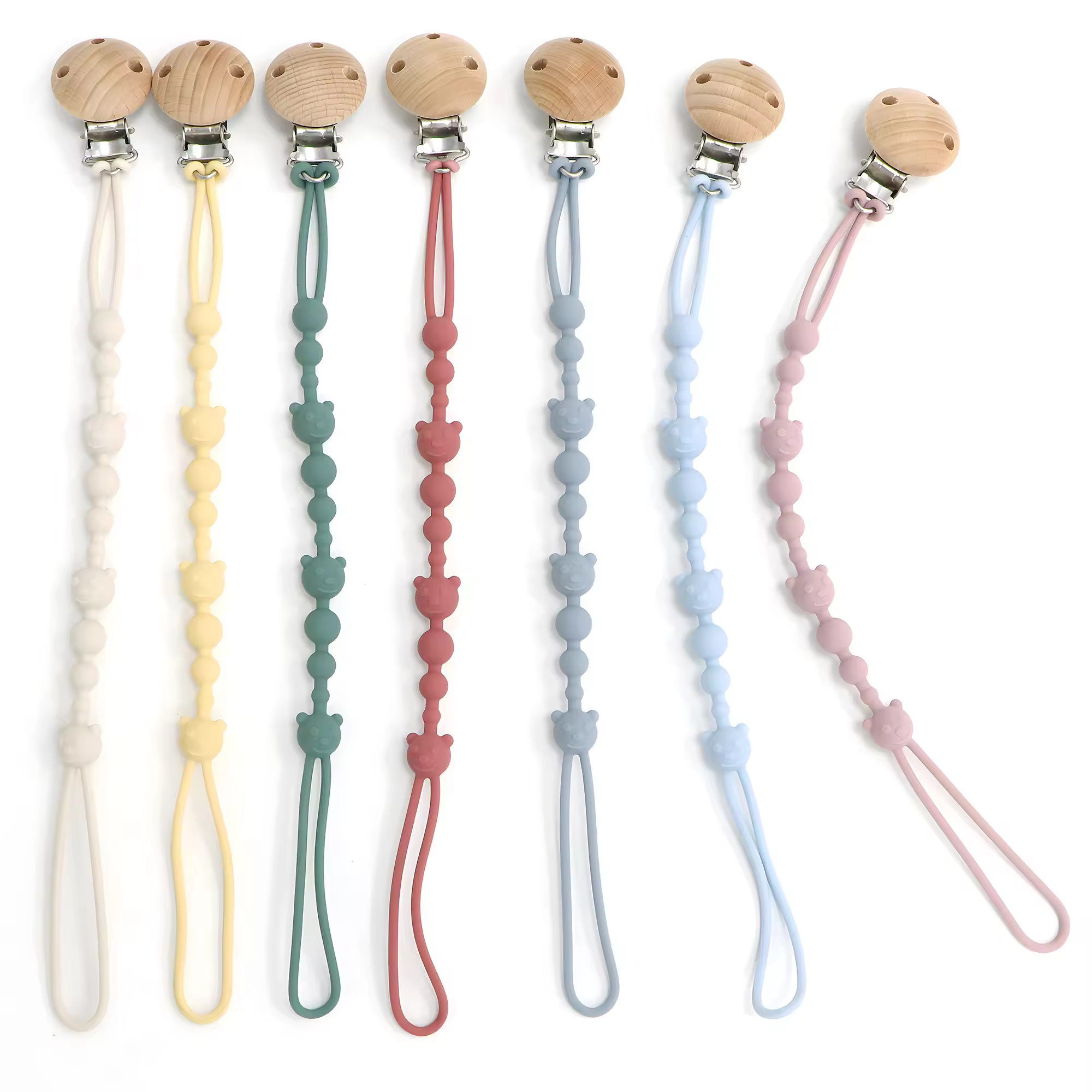 Clavija De Mordedor Para Bebé De Silicona Con Cadena Antipérdida Y Almohadilla Soothing Pacifier Anti-chain Para Carrito De Compras - details 0