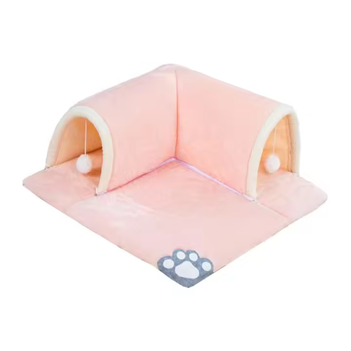 Túnel Para Gatos Plegable Juguete Interactivo Con Bola De Juego Divertido Para Entretenimiento En Casa Tentón Para Gatos Jovenes Y Adultos - 1