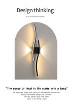 Lámpara De Pared LED Negra Y Blanca Para Sala De Estar TV Sofá Iluminación Interior Moderna En Largo Tira LED AC85-265V - details 2