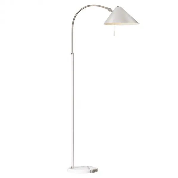 FABRILAMP Pie de Salón Empire Blanco Metal Pantalla Orientable - 1