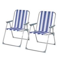 MIRAMAX-Pack de 2 Sillas de Playa Plegables con Reposabrazo,Sillas de playa piscina camping 55x56x80cm - details 2
