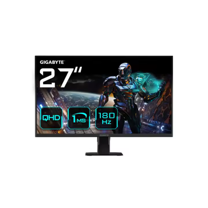 GIGABYTE GS27QA 27" Monitor de Juego QHD - 2560 x 1440 (QHD), 180Hz, 1ms, 300 cd/m2, FreeSync, HDR Ready, HDMI 2.0, Displayport 1.4 - 1
