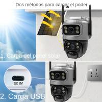 Cámara De Seguridad V380 Dual Lente 4G Con Visión Nocturna Y Detección De Humanos Impermeable 8MP 4K Batería CCTV Monitor Solar PIR - details 6