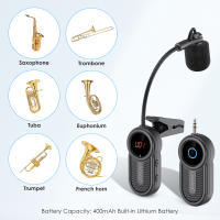 Micrófono Inalámbrico Profesional UHF Sistema De Microfono Para Saxofón Clip Musical Instrumentos Con Receptor Y Transmisor XIAOKOA LG06 - details 6