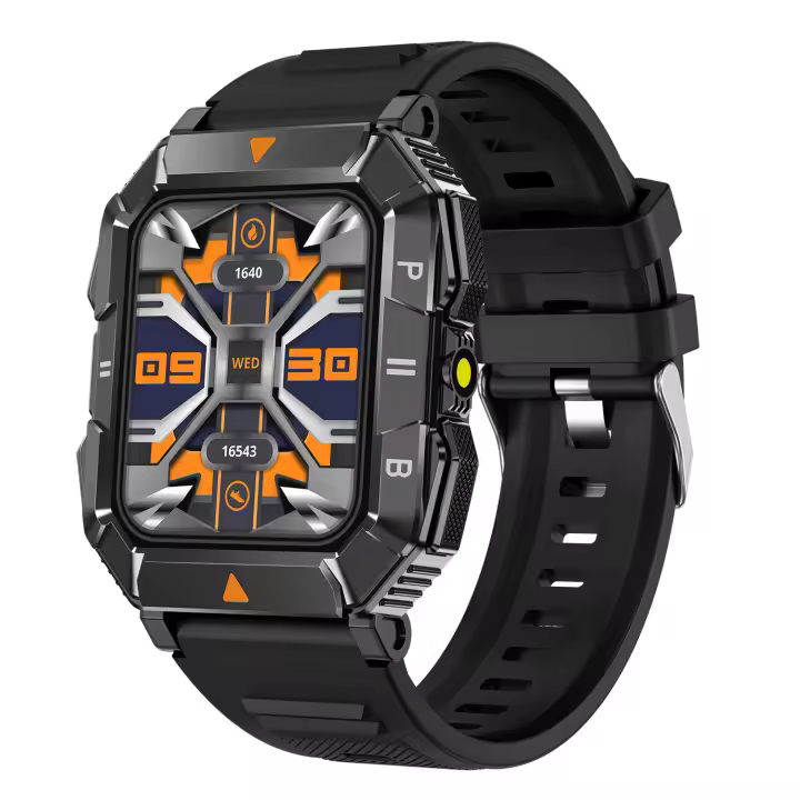Relojes inteligentes militares para hombres (contestar / hacer llamadas), relojes inteligentes de fitness con linternas para Android y iphone, rastreadores de fitness impermeables con oxígeno en sangre / frecuencia cardíaca / sueño / más de 110 modos de e - 1