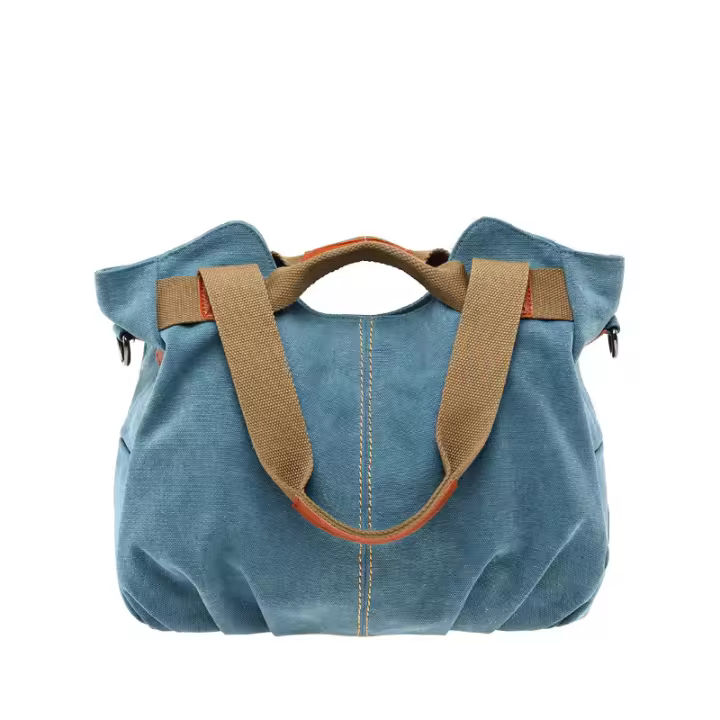 mujer lona Bolso de bandolera, de hombro, de cuerpo cruzada, de mano, de ocio (Azul) - 1