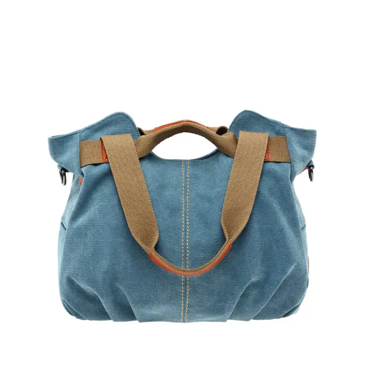 mujer lona Bolso de bandolera, de hombro, de cuerpo cruzada, de mano, de ocio (Azul) - 1