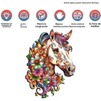 Rompecabezas De Madera Con Forma De Caballos Coloridos Juego De Puzzle Dificil Regalos Para Cumpleaños Para Niños Y Adultos - details 2