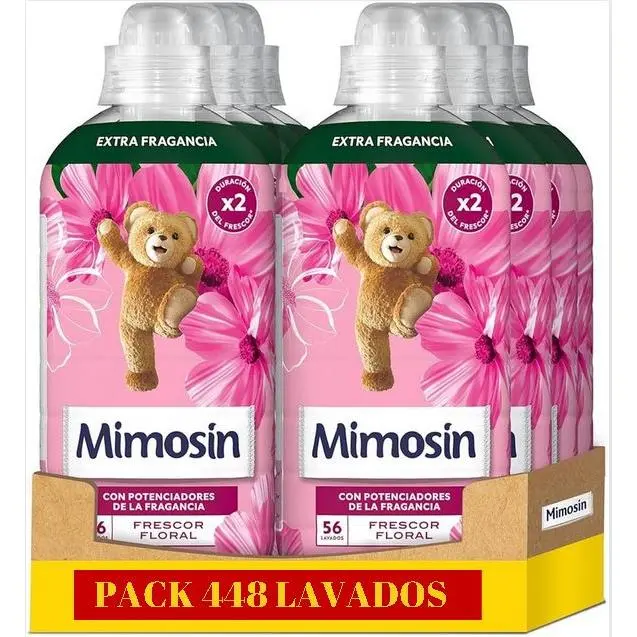 PACK de 8 - Mimosín suavizante concentrado extra fragancia frescor floral 8 botellas de 56 dosis - 1