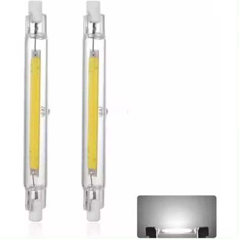 BIT Bombilla LED R7S de 40 W, luz blanca fría, 6000 K, regulable, 2000 lm, 360 grados, COB delgada de 118 mm (paquete de 2) - 1