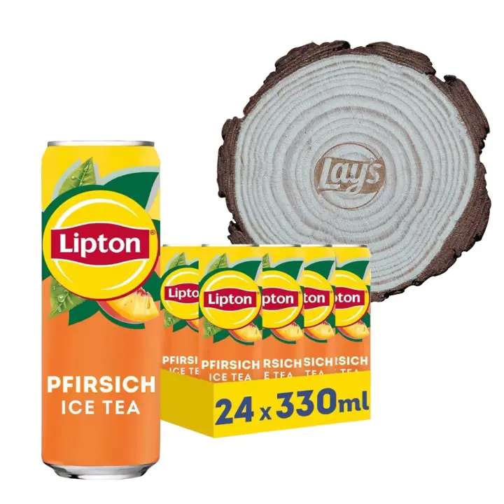 Pack Regalo Lipton Ice Tea Melocotón Zero 24 Latas x 330 ml + Posavasos, Té Helado Sabor Melocotón, sin Azúcar Añadido, Deliciosa Bebida, Refrescante y Saludable, Refresco de Té, para Cualquier Momento del Día - 1
