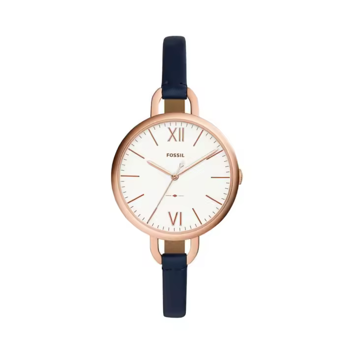 FOSSIL Reloj Fossil de Mujer con Correa de Piel Azul y Esfera Blanca - 1