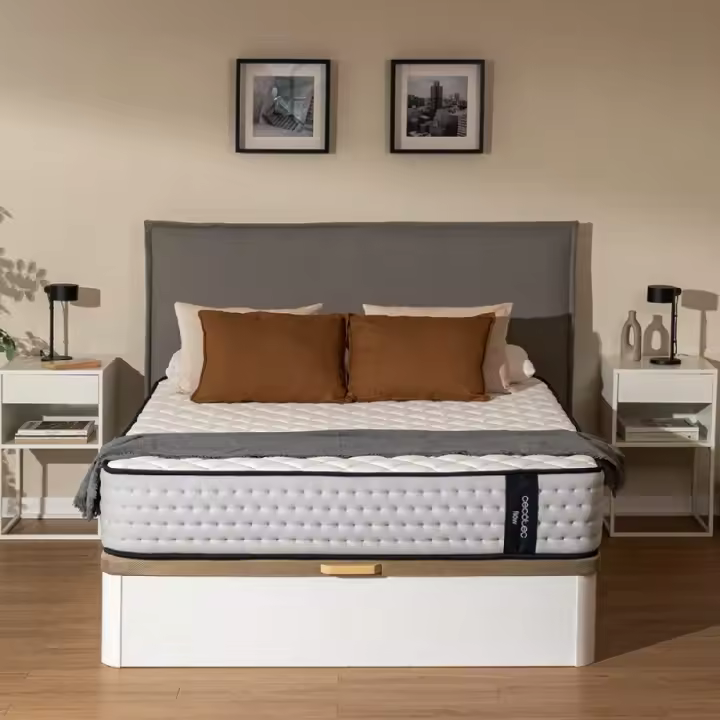 Cecotec Colchón Viscoelástico y Muelles Ensacados Flow 6700 Hybrid 100x190. Multicapa, Altura 26cm, Firmeza Alta - 1
