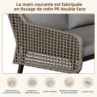 Juego de muebles de Jardín Para 6-7 personas, juego de tumbonas de exterior, Artesanía de trinquete, con dos mesas, Armado de Hierro galvanizado, Patos ajustables, incl. Todos los muebles de asiento - details 5