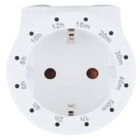Enchufe Temporizador SCHWAIGER de cuenta atrás interruptor horario intermedio toma de corriente temporizador diurno 12 ajustes horarios interruptor reloj analógico 2 botones blanco - details 1