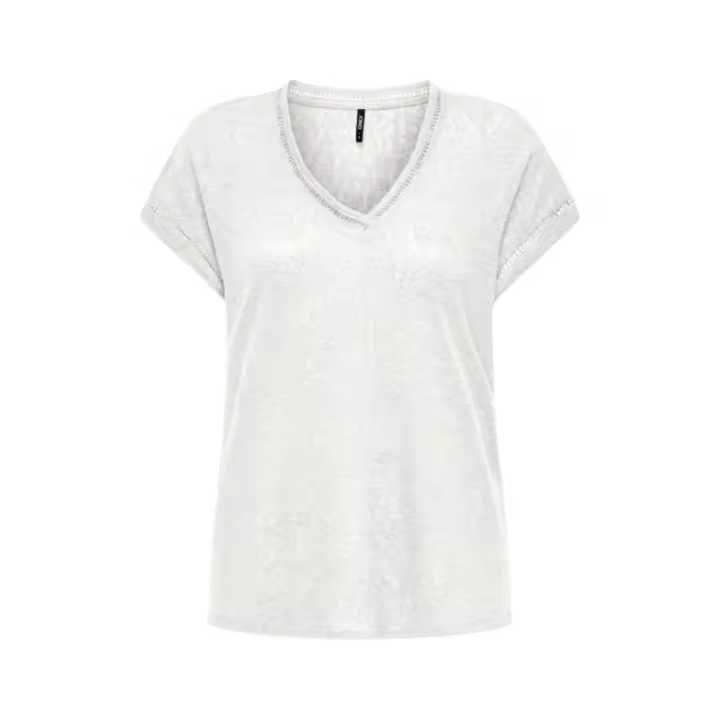 ONLPENNY S/S V-NECK TOP CS JRSCloud Dancer - 1
