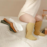 Calcetines De Verano Para Bebés Niñas Largos Hasta La Rodilla Suaves De Algodón Y Malla Para Niños Calcetines De Princesa Hueco En El Medio - details 0