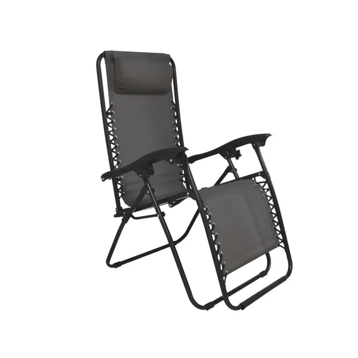 Gerimport Tumbona reclinable 177 x 65 x 113 cm gris - 1