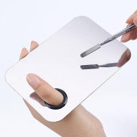 Paleta De Maquillaje Y Arte De Uñas De Acero Inoxidable Con Palillo Y Espátula Herramientas De Belleza Para Fundamentos Y Sombras De Ojos - details 11