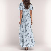 Vestido Largo Elegante Con Cuello En V Para Mujer Traje De Boda De Noche Fiesta Vestido De Fiesta Manga Corta Adecuado Para Primavera Verano Otoño - details 43