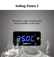 Medidor Digital De Motocicleta 3 En 1 Temperatura De Aceite Voltaje Tiempo Con Ajuste De Brillo Automático ABS Plásticos Rojo/Azul Verde - details 6