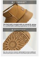 Botas De Piel Nueva Larga De Invierno Para Mujer Botines Cortos De Peluche Cálidos Botines Casuales Chelsea De Talla Baja Con Plataforma Zapatos De Cordón PU Cubierta De Suela De Plástico - details 9