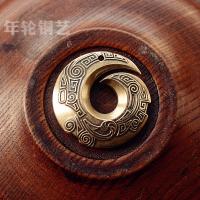 Anillo De Suerte Chino Cadena De Llave De Coche De Latón Colgante De Joyería Con Patrón Especial Redondo Tag Poder Oriental Místico DIY Correa Colgantes - details 1