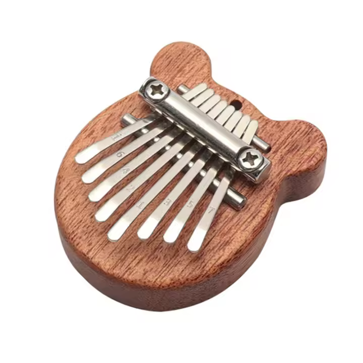Mini Kalimba De Madera Crisalida De 8 Teclas Calidad Superior Instrumento Musical De Pulgar Y Dedos Marimba Collar De Pendiente Regalo Ideal - 1