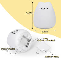 Lámpara Nocturna De Gato Lindo Para Niños 7 Colores Control Por Toque Ahorro De Energía LED Regalos Lindos Para Niñas Y Niños Luz De Dormitorio De Silicona - details 19