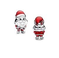 PANDORA Charm de Papá Noel divertido, rojo, cuentas DIY, regalo de cumpleaños, regalo de Navidad 793593C01 - details 2