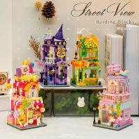 Mini Bloques De Construcción De Vistas De Calle Tienda De Caramelo Casa De Tarot Bistró Modelos De Decoración Bloques De Artesanía Juguetes Para Niños - details 0