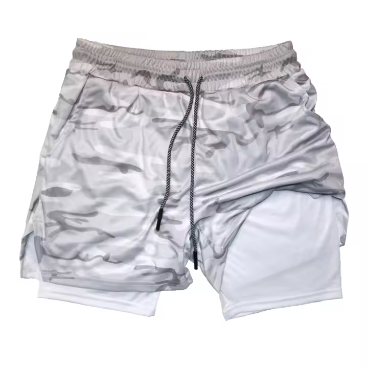 MOV Shorts De Fitness Para Hombre Doble Capa 2 En 1 Deporte Entrenamiento En El Gimnasio Quick Dry Running Verano Shorts Casual - 1
