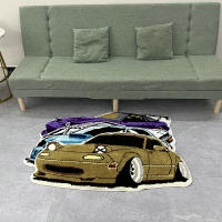 Alfombra De Coche Deportivo Para Decoración De Hogar Alfombra Antideslizante Suave Con Diseño De Carreras Adecuada Para Sala De Estar Dormitorio - details 0